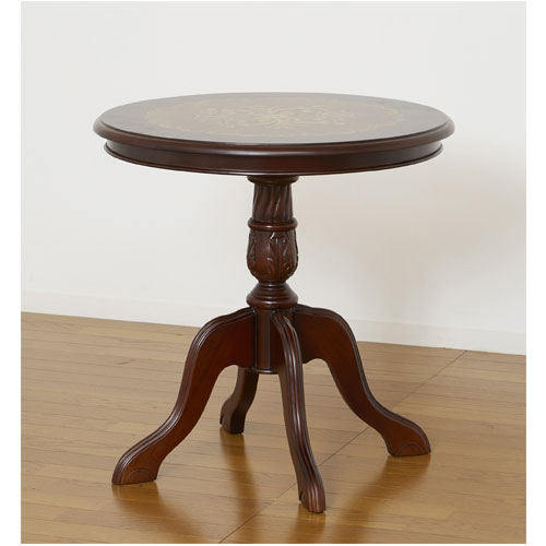 値下 イタリア製 クラシカル家具 象嵌装飾 ラウンドサイドテーブル 棚板付き 値下 イタリア製 クラシカル家具 象嵌装飾 ラウンドサイドテーブル 棚