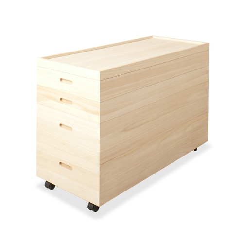 雛人形ケース 3段 総桐 雛人形収納ケース キャスター付き桐収納 桐箱