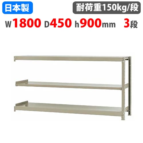 連結用 スチールラック 幅120×奥行60×高さ90cm 3段 150kg/段 ボトル