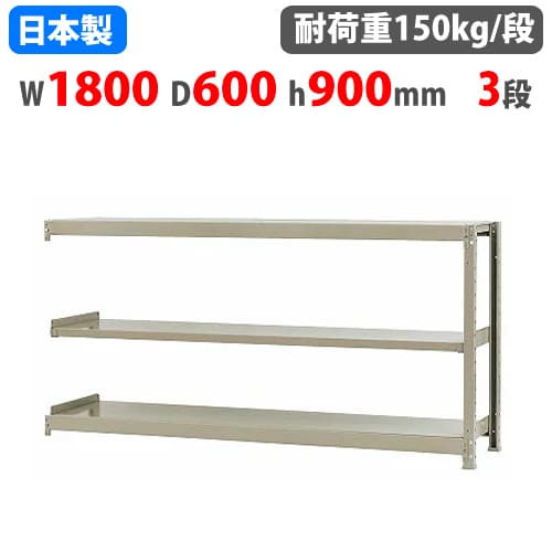 連結用 スチールラック 幅120×奥行60×高さ90cm 3段 150kg/段 ボトル
