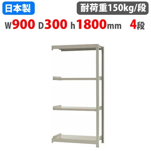 連結用 スチールラック 幅180×奥行60×高さ180cm 4段 150kg/段 ボトル 