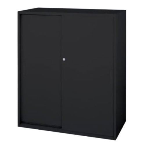 引戸書庫 3段 引き違い書庫 幅900×奥行450×高さ1050mm 上下兼用 SSN45-10S-B