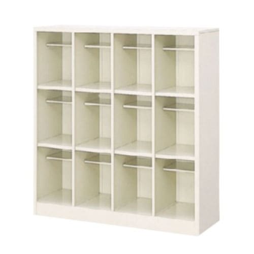 シューズボックス 12人用 4列3段 下駄箱 幅999×奥行330×高さ1073mm 長靴対応 HY-120-N