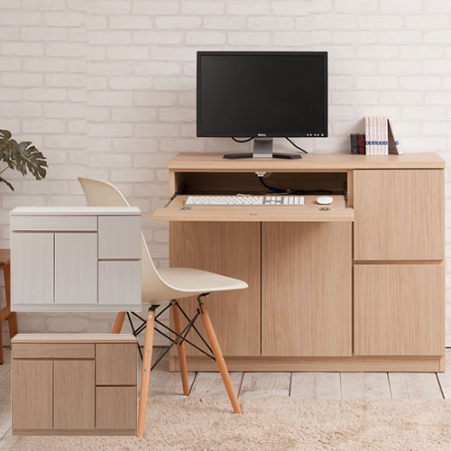 スクエアキャビネット パソコンデスク PCラック 幅104.5×奥行39.5×高さ80cm te-0140-0146