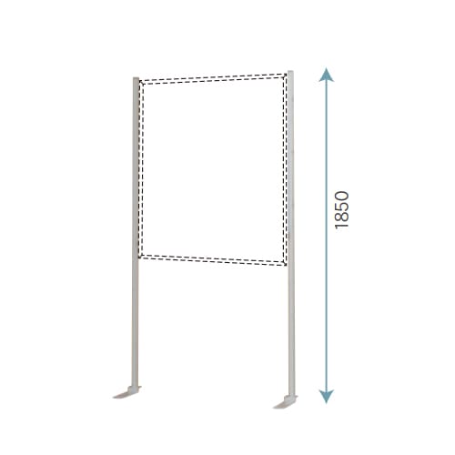 スチール製L脚 高さ1850mm 壁掛けタイプ板面対応脚 オプション TL185