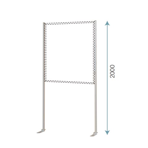 スチール製L脚 壁掛けタイプ板面対応脚 高さ2000mm TL200