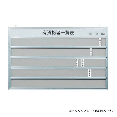 ホルダーレール付表示板 アクリルプレート表示板 幅1210×高さ780mm