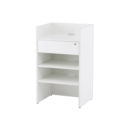 レジカウンター 幅600×奥行500×高さ1000mm 引き出し付 鍵付き