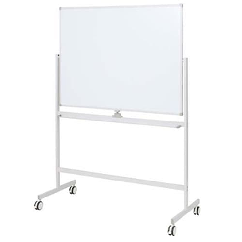 ホワイトボード 脚付き ホーロー 1200×900mm 両面 無地 キャスター付き SHWBH2-1290BSWH2L