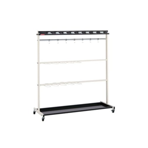  モップハンガー モップ収納ラック 幅1268×奥行515×高さ1374mm キャスター付き CE-491-616-0