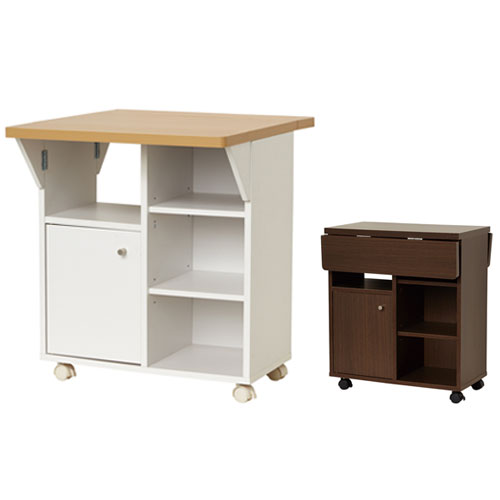 アンティーク　キッチンワゴン　バタフライテーブル　キャスター付 キッチンワゴン バタフライテーブル キッチンカウンター 幅60cm