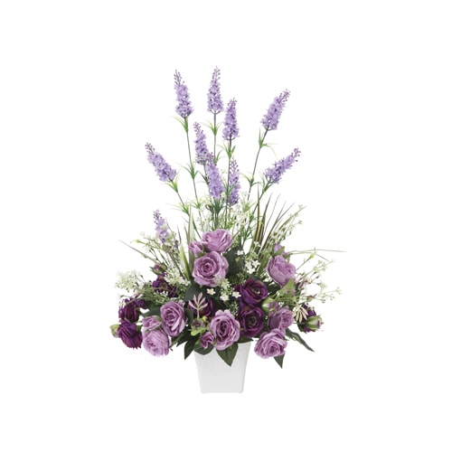 ソフィアラベンダー 光触媒人工植物 幅33×奥行30×高さ54cm 842A110-85
