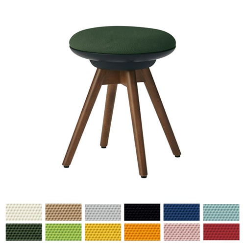 オカムラ ピルエット 木脚スツール 布張り オフィスチェア L122HC-XDW