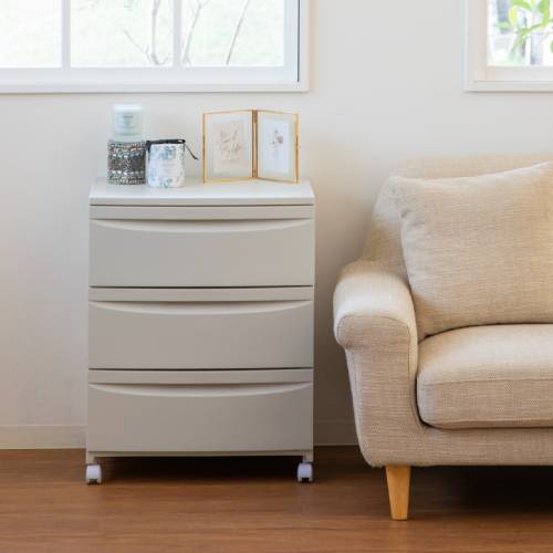 ローチェスト 3段 幅120cm ホワイト チェスト SA-0021（商品番号：15