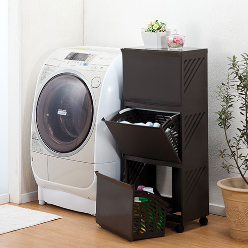 クレバン323 ランドリーチェスト 3段 キャスター付き ランドリー