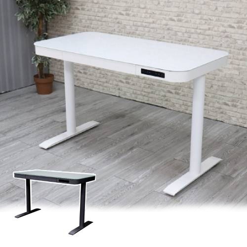 昇降デスク 電動 ガラス スタンディングデスク パソコンデスク ZTJ-2001