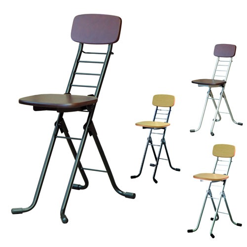 折りたたみ椅子 幅350×奥行480×高さ790mm 天然木座面 高さ調節チェア