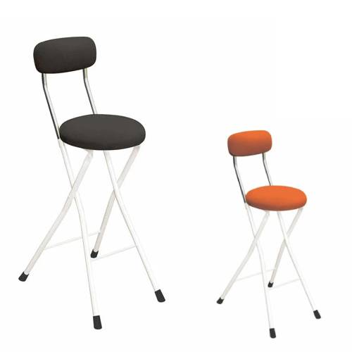 折りたたみ椅子 ハイタイプ 幅360×奥行460×高さ930mm 布張りチェア 簡易チェア ROC-65W