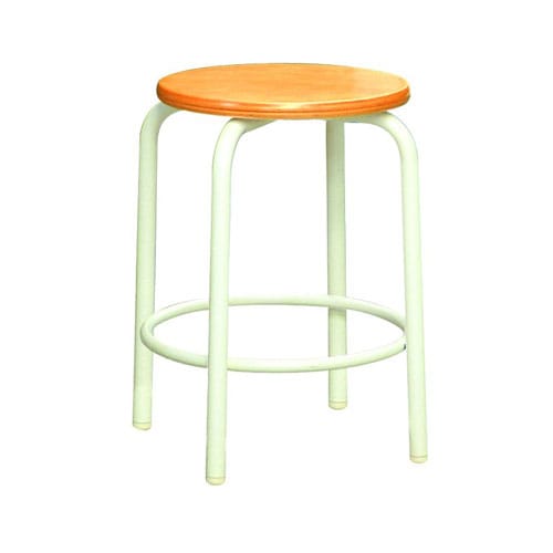 スツール ミルキーホワイト 内リング付 幅335×奥行335×高さ450mm 背なしチェア 丸椅子 RW-2W