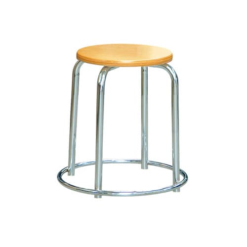 スツール クロームメッキ 外リング付 幅415×奥行415×高さ450mm スタッキングチェア 丸椅子 RW-4C