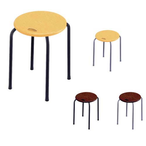 スツール 幅320×奥行320×高さ450mm スタッキングチェア 丸椅子 天然木