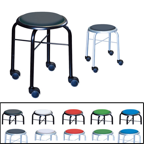 スツール キャスター付き 幅320×奥行320×高さ420mm 作業チェア スタッキングチェア LCS-445