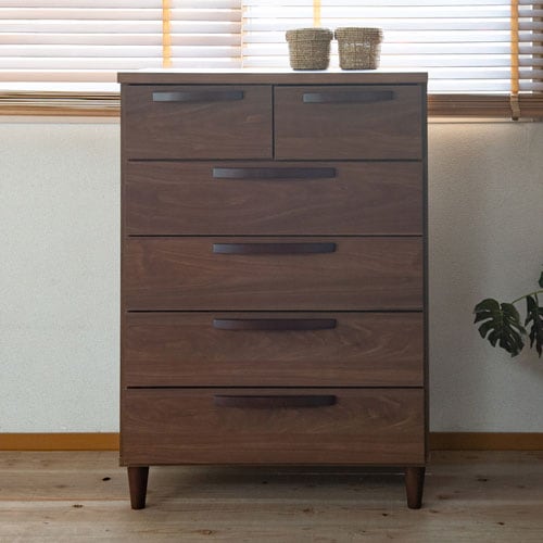 木製チェスト 3段 幅900×奥行580×高さ720mm キャスター付きチェスト