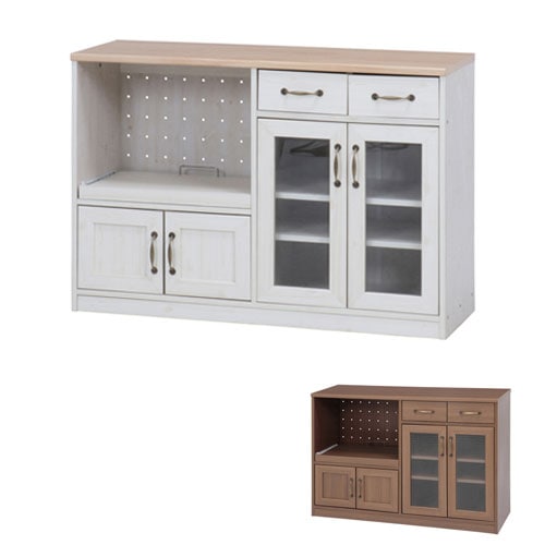 キッチンカウンター 幅1180×奥行395×高さ820mm キッチンラック カップ