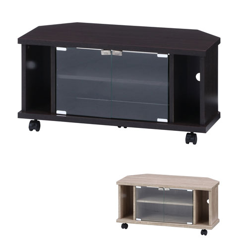 コーナーテレビ台 幅785×奥行385×高さ390mm キャスター付きテレビ