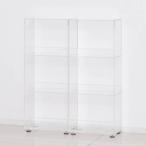 コミック収納 アクリル 3段 幅26×奥行13.4×高さ62cm 本棚 23369（商品