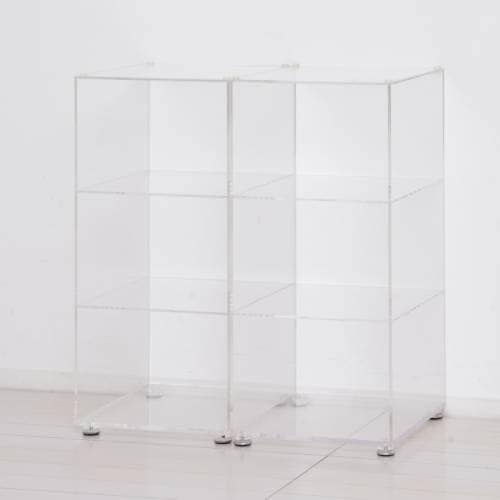 シューズラック アクリル 3段 幅26×奥行29×高さ56cm 靴箱 23370