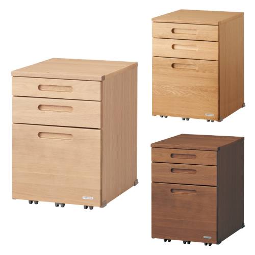 デスクワゴン 3段 幅415×奥行495×高さ585mm 脇机 デスクキャビネット BDW-5