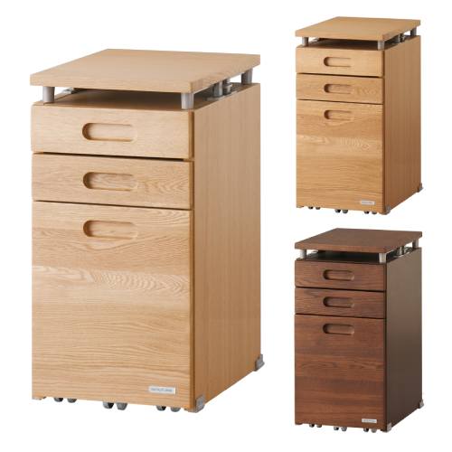 デスクワゴン スリム 幅300×奥行442×高さ730mm 脇机 デスクキャビネット BDW-6