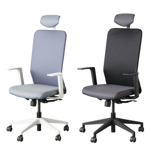 グレー×ネイビー・キャスターチェア ワークチェア・送料込み グレー