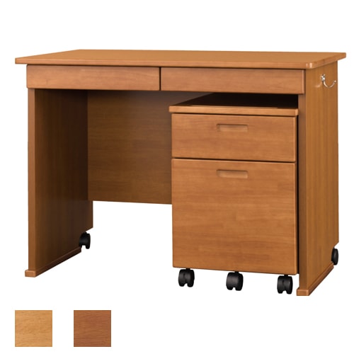 学習机 ワゴン付き 幅1000×奥行580×高さ720mm ラバーウッド材 木製