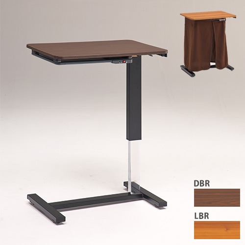 サイドテーブル 昇降テーブル パネルヒーター ブランケット付き 簡易こたつ 高さ調節 ガス圧昇降 作業台 ミニデスク コンセント付き 2口 幅70cm パネルヒーター付き 昇降テーブル LKCD-7045