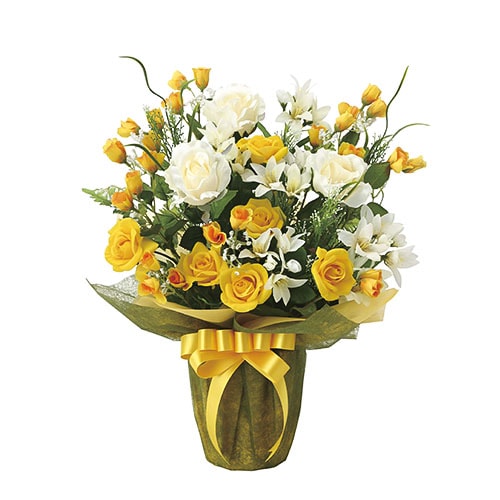 アレンジメント 光の楽園 壁掛け 造花 アートフラワー 2276A80-98