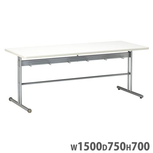 会議用テーブル キャスター脚 幅1500×奥行750×高さ700mm ホワイト 角テーブル SGY-1575C