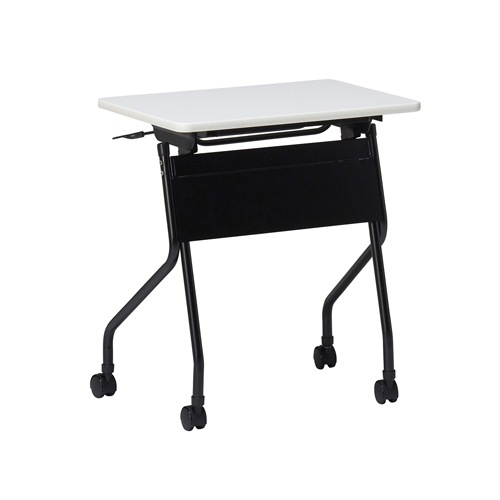 スタッキングテーブル 1人用 ホワイト天板 幅650×奥行450×高さ720mm キャスター付きテーブル UOT-6545P-WHT