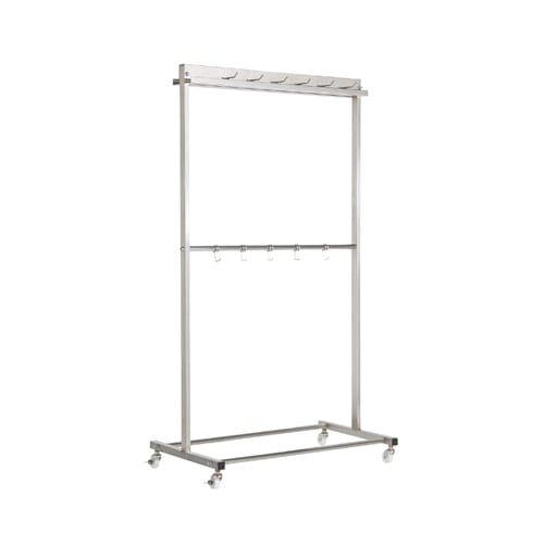 モップハンガー 12本掛け 幅930×奥行544×高さ1622mm キャスター付き モップラック CE-491-712-0