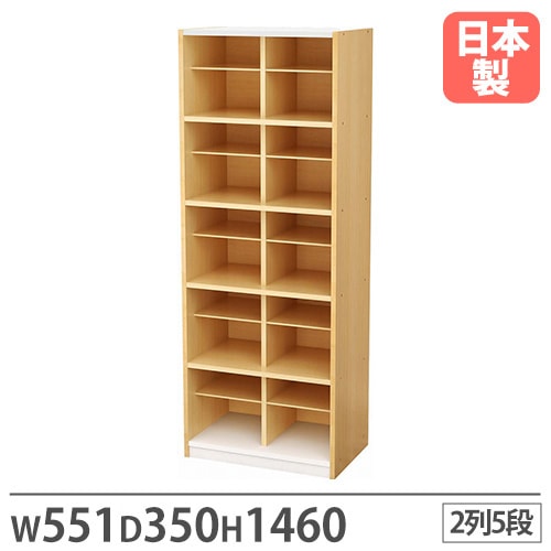靴箱 2列5段 幅551×奥行350×高さ1460mm シューズボックス シューズラック PLN-145C