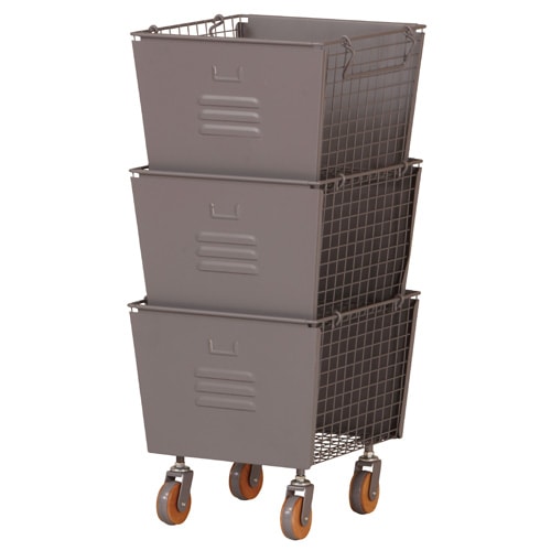 グレー 収納ボックス 約130cm 収納ボックス 3段 幅310×奥行300×高さ695mm グリーン グレー LIV3SB