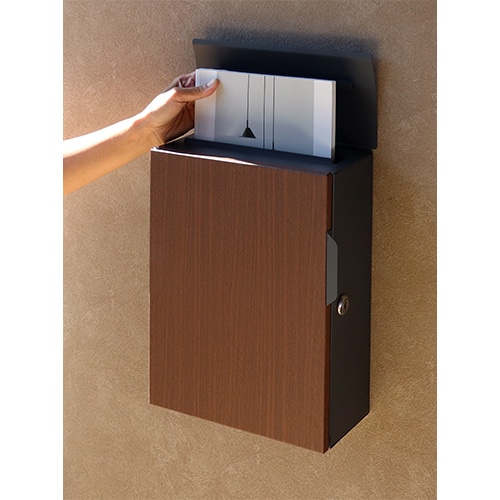 ポスト 木目 幅26.6×奥行12×高さ33.2cm 郵便ポスト 郵便受け WM-073