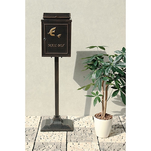 スタンドポスト 幅33.5×奥行23.5×高さ117.5cm ポスト 郵便ポスト