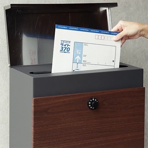 MJ PT AD　スタンドポスト　郵便ポスト　グレー スタンドポスト 幅40×奥行30×高さ110cm ポスト 郵便ポスト 郵便受け