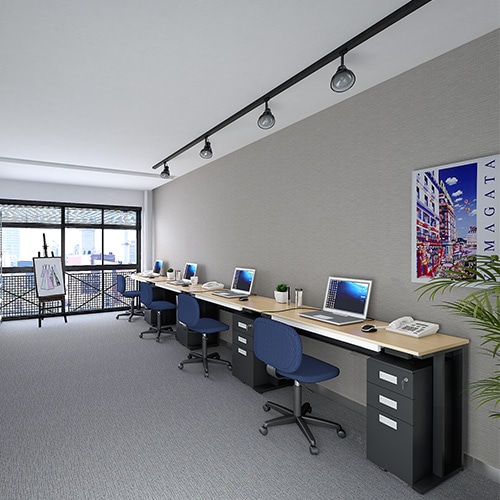 オフィスデスク 事務机 パソコンデスク デスク オフィスデスク オフィスデスク 幅120×奥行60cm 木製 PLANN （ 法人限定 デスク 事務机