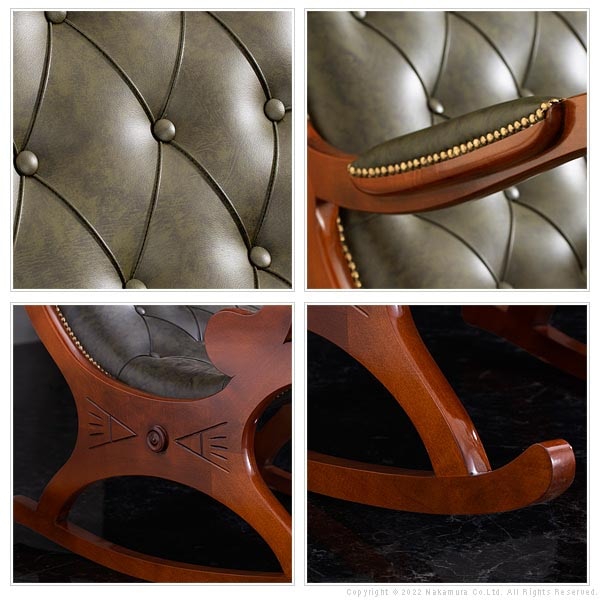 ロッキングチェア レザー イタリア製 チェア 椅子 42200164（商品番号