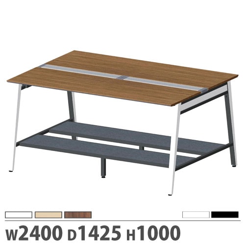 オフィステーブル ハイシット両面タイプ 基本型 幅2400×奥行1425×高さ1000mm 作業用テーブル JD-WH2414K
