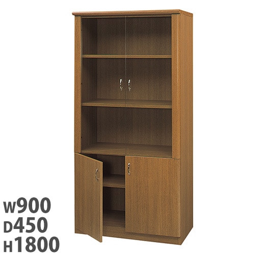 書棚 両開き 本棚 書庫 キャビネット VP11-BS（商品番号：48-vp11-bs