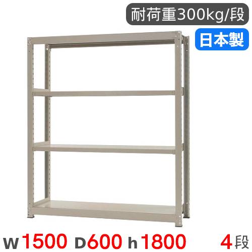 スチールラック 単体 幅180×奥行60×高さ180cm 4段 200kg/段